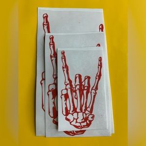 Custom skeleton rock in hand stickers